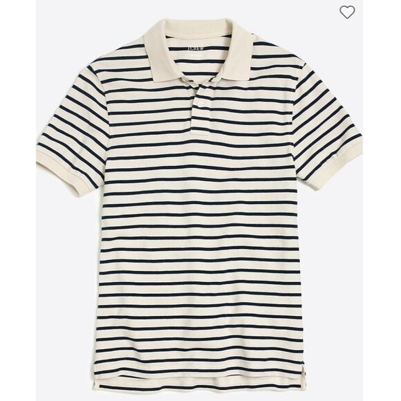 J.Crew Men's Black & off white (cream) Deck-striped polo size L - Picture 13 of 16